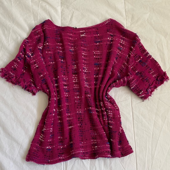 Zara Knitted / Frayed Crop Top - Picture 8 of 9